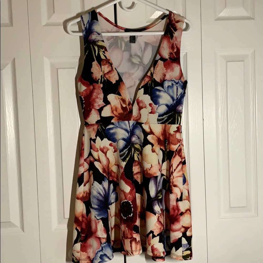 Floral Deep V Dress